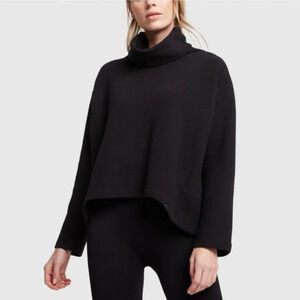 VARLEY Colina Black Ribbed Oversized Turtleneck Sweater